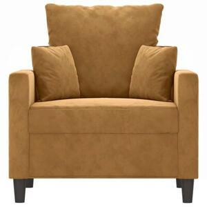 Fotel, brÄ zowy, 60 cm, obity aksamitem
