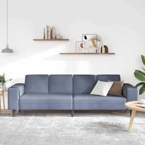 Nowoczesna sofa sztruksowa w kolorze niebieskim, 4-osobowa, z oddychajÄ cÄ konstrukcjÄ