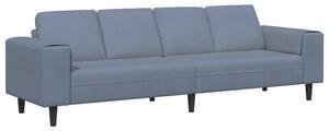 Nowoczesna sofa sztruksowa w kolorze niebieskim, 4-osobowa, z oddychajÄ cÄ konstrukcjÄ