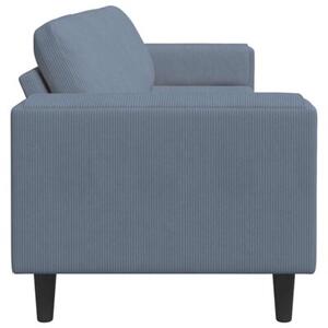 Nowoczesna sofa sztruksowa w kolorze niebieskim, 4-osobowa, z oddychajÄ cÄ konstrukcjÄ