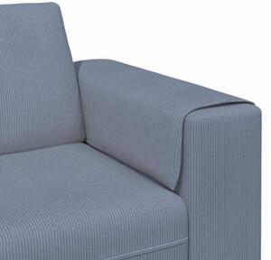 Nowoczesna sofa sztruksowa w kolorze niebieskim, 4-osobowa, z oddychajÄ cÄ konstrukcjÄ