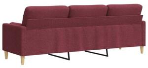 Sofa 3-osobowa z poduszkami, winna czerwieÅ, 210 cm, tkanina