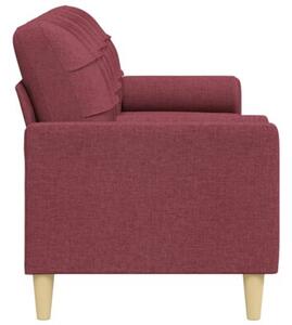 Sofa 3-osobowa z poduszkami, winna czerwieÅ, 210 cm, tkanina