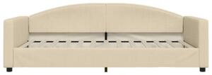 Sofa z funkcją spania, kremowa, 100x200 cm, obita tkaniną
