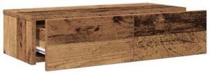 Półka ścienna z szufladami, stare drewno, 60x26,5x15 cm