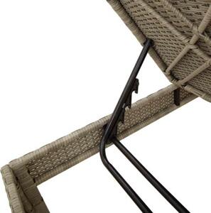 Leżak z poduszką jasnoszary 55x200x44cm polirattan
