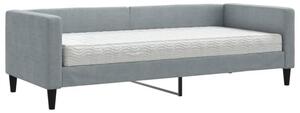 Sofa z materacem do spania, jasnoszara, 80x200 cm, tkanina