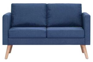 Sofa 2-osobowa tapicerowana tkaninÄ , niebieska