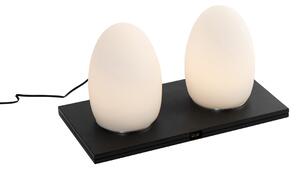 Zewnetrzna Set van 2 tafellampen wit RGBW oplaadbaar - Eggo Oswietlenie zewnetrzne