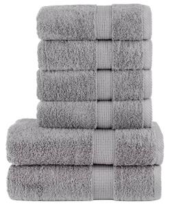 Zestaw 6-częściowy ręczników premium solund, szary, 600 g/cm²