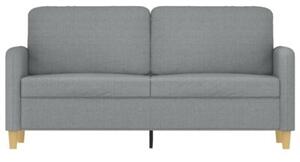 Sofa 2-osobowa, jasnoszara, 140 cm, tapicerowana tkaninÄ
