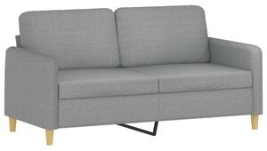Sofa 2-osobowa, jasnoszara, 140 cm, tapicerowana tkaninÄ