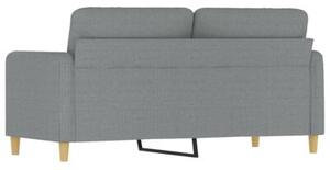 Sofa 2-osobowa, jasnoszara, 140 cm, tapicerowana tkaninÄ