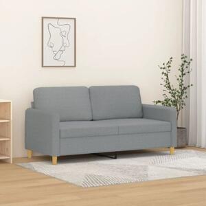Sofa 2-osobowa, jasnoszara, 140 cm, tapicerowana tkaninÄ