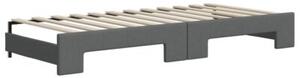 Sofa rozsuwana z szufladami, ciemnoszara, 80x200 cm, tkanina