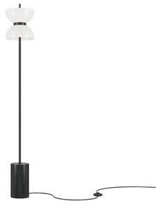 Czarna prosta lampa stojąca podłogowa z białym kloszem Maytoni MOD178FL-L11B3K Kyoto LED 11W 3000K 145cm