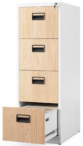 Szafka kartotekowa Eco Design Sara V4, 46x62x132 cm, biały/dąb sonoma