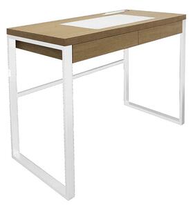 Skandynawskie białe biurko z szufladami 100 cm C8-S49