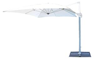 Parasol ogrodowy 3x3 m z oson przeciwwiatrow i podstaw krzyow Wind – biay