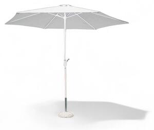 Parasol ogrodowy 2x3 m z centralnym supkiem ze stali i mechanizmem otwierajcym z korbk Sospiro – biay