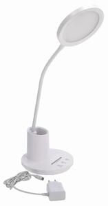 Biała lampka dotykowa LED z przybornikiem - T9-B01