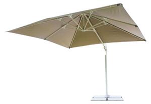 Parasol ogrodowy 3x3 m z oson przeciwwiatrow i podstaw krzyow Indocte – Tan