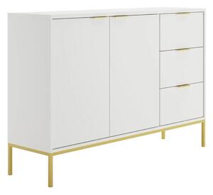 Komoda w stylu glamour z 3 szufladami biały + złoty A9-H38