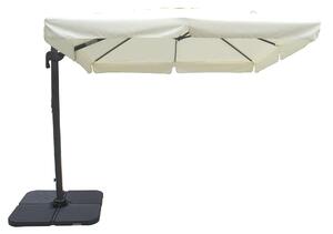 Parasol ogrodowy 3x3 m z oson przeciwwiatrow i podstaw krzyow Indocte – Cornsilk