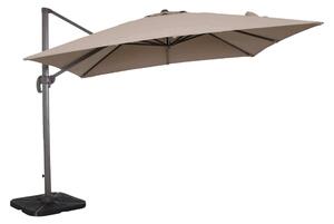 Parasol ogrodowy 3x3 m z oson przeciwwiatrow i podstaw krzyow Wind – BurlyWood