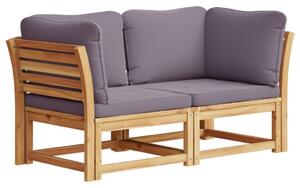 Sofa ogrodowa z poduszkami, 2-osobowa, lite drewno akacjowe