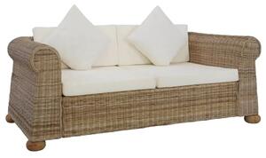 Brązowa 2-osobowa sofa z rattanu H3-N23