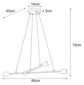 Biała metalowa lampa wisząca patyki loft - A727 D7-B02