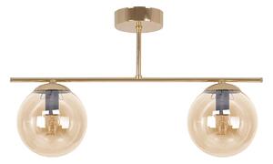 Złoto-bursztynowa lampa sufitowa z 2 szklanymi kloszami - A671 G0-A82
