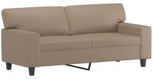 Sofa 2-osobowa z poduszkami, cappuccino, 140 cm, sztuczna skÃ³ra