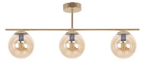 Złoto-bursztynowa trzypunktowa lampa sufitowa - 18X A672 T9-N28