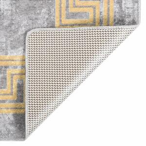 Szary stylowy dywan z greckim wzorem 80x300 cm N6-G11