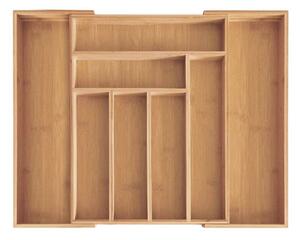 Wkład organizer do szuflady na sztućce rozsuwany 31.5-52x31x5cm 8 przegród BRĄZOWY KRISBERG