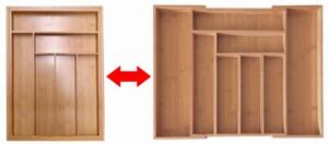 Wkład organizer do szuflady na sztućce rozsuwany 31.5-52x31x5cm 8 przegród BRĄZOWY KRISBERG