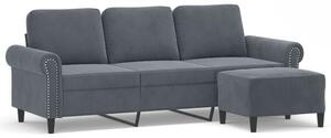 Sofa 3-osobowa z podnÃ³Å¼kiem, ciemnoszary, 180 cm, aksamit