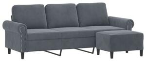 Sofa 3-osobowa z podnÃ³Å¼kiem, ciemnoszary, 180 cm, aksamit