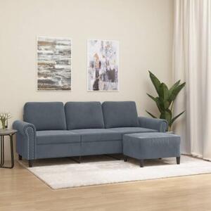 Sofa 3-osobowa z podnÃ³Å¼kiem, ciemnoszary, 180 cm, aksamit