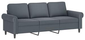 Sofa 3-osobowa z podnÃ³Å¼kiem, ciemnoszary, 180 cm, aksamit