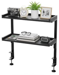 Organizer na biurko - Półka na książki - 2 poziomy - 14 kg - Drewno i stal - 32 x 18 x 43,3 cm - Do blatu biurka