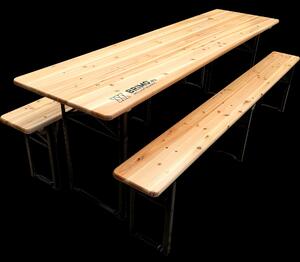 Zestaw piwny 220x50 - 60 cm – Stół ogrodowy z ławkami dla 8 - 10 osób - 220 cm x 50 cm