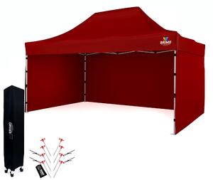 Namiot ogrodowy 3x4,5m Stal | Szybko rozkładany altan na wydarzenia i imprezy - plus 3 ściany - Czerwony