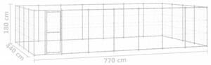 Kojec zewnętrzny dla psa, stal galwanizowana, 33,88 m²