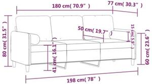 Sofa 3-osobowa z poduszkami, winna czerwieÅ, 180 cm, aksamit