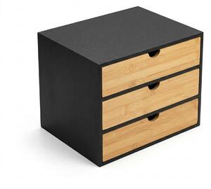 Bambusowy organizer biurowy z szufladkami HEGO, 25 cm