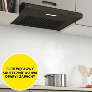 Okap podszafkowy CANDY CFT610/4N/1 Idea 71dB Klasa C 209m3/h OÅwietlenie LED Czarny