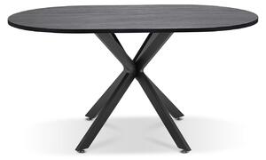 Marui Big - Owalny stół jadalny z drewna i metalu z centralną podstawą Kiso 180x100 cm - czarne drewno